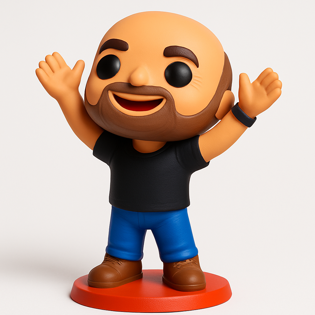 face anatomy 3d model-create 3d face model from photo_Friendly Waving Cartoon Man Figurine - Desk Buddy!