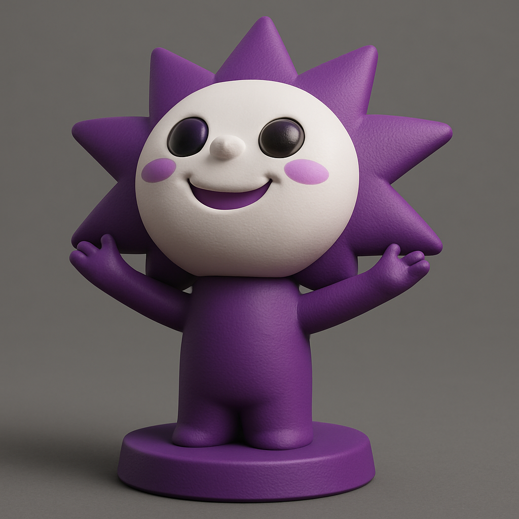 face anatomy 3d model-create 3d face model from photo_Purple Star Smile: Your Happy Desk Companion