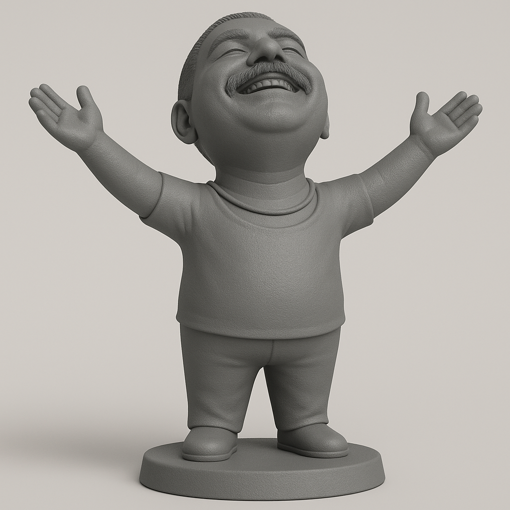 face anatomy 3d model-create 3d face model from photo_Joyful Figurine with Open Arms