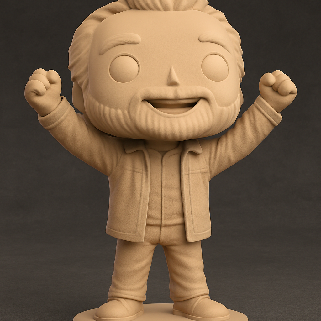 face to 3d model ai-3D portrait printing from photo_Iconic Bearded Director Funko-Style Figure