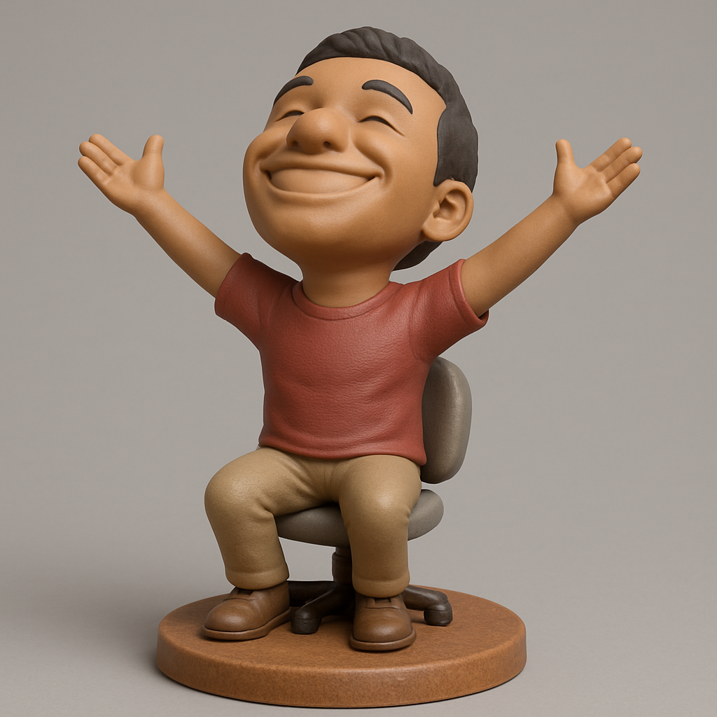 face anatomy 3d model-create 3d face model from photo_Happy Celebration Figurine on Chair