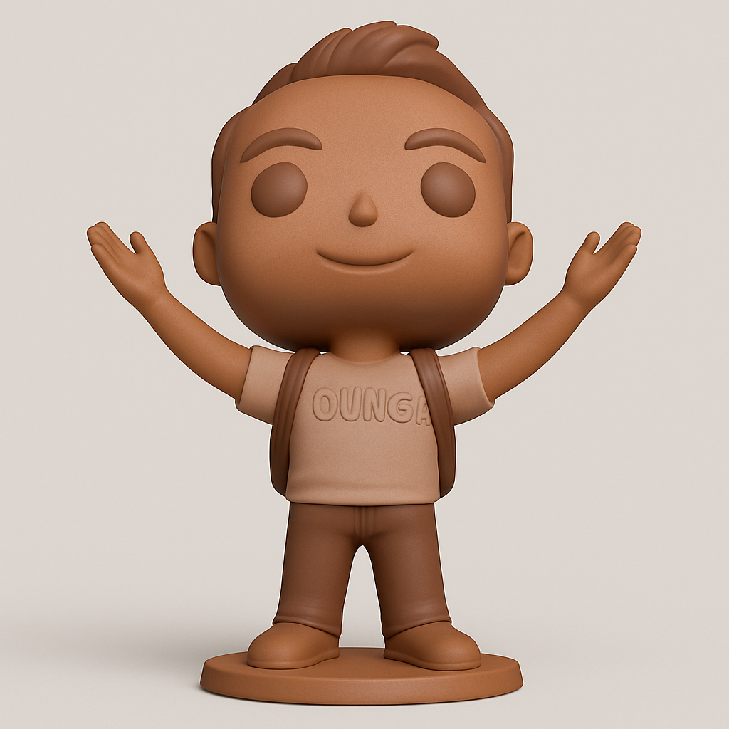 face to 3d model ai-3D portrait printing from photo_OUNGA Funko-Style Collectible: Your New Desk Companion