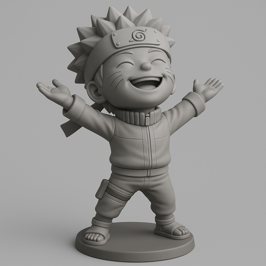 silhouette 3d printer maker-3d portrait printing_Joyful Ninja Character Model