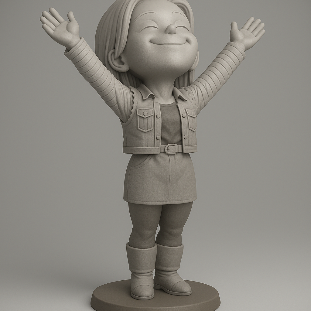 face anatomy 3d model-create 3d face model from photo_Joyful Character Pose for 3D Printing