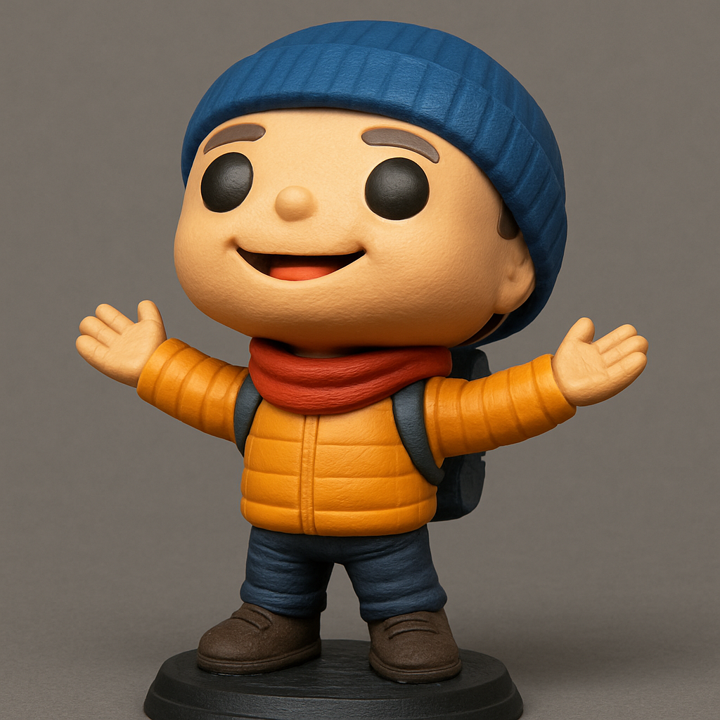 face to 3d model ai-3D portrait printing from photo_Adventure Awaits! Cheery Hiker 3D Print Figurine