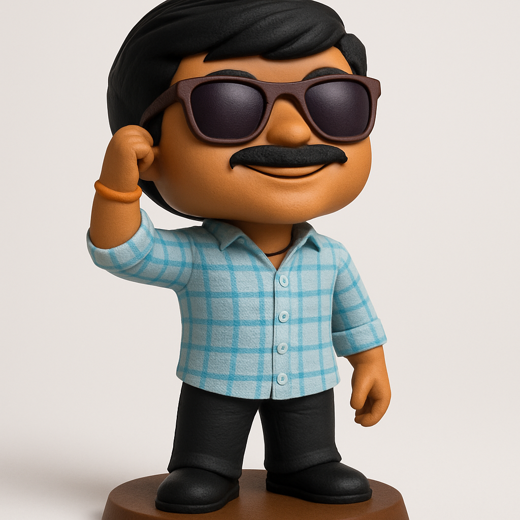 face to 3d model ai-3D portrait printing from photo_Stylish Moustache Man Chibi Figurine - Print & Collect!