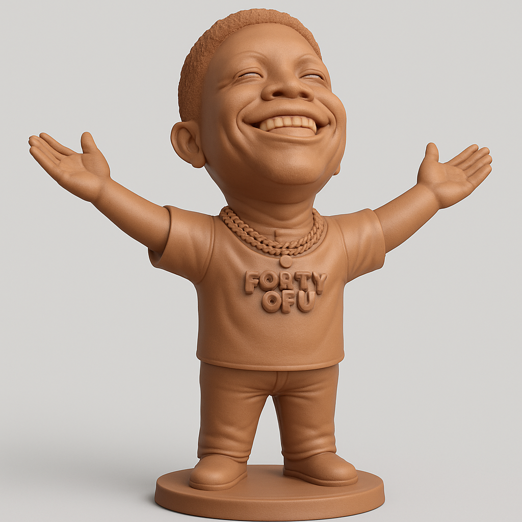 silhouette 3d printer maker-3d portrait printing_Cheerful Character Figurine - Spreading Joy 3D Print
