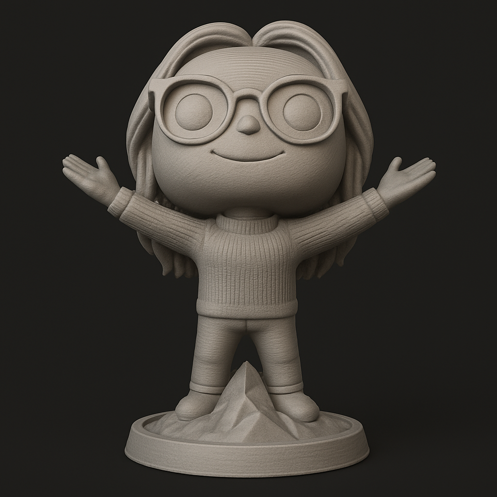 face anatomy 3d model-create 3d face model from photo_Smiling Spectacled Explorer - Welcoming Pose Figurine