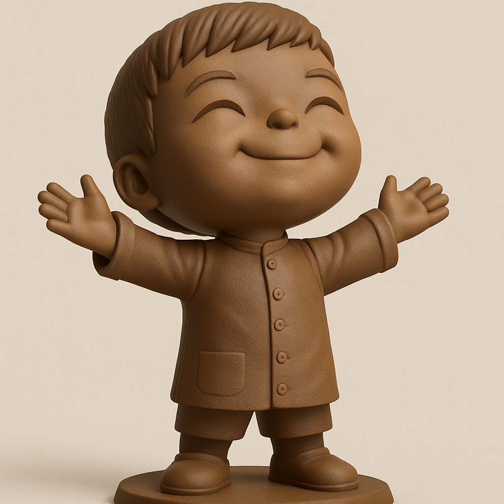 face anatomy 3d model-create 3d face model from photo_Happy Hug Boy Figurine - Spread Joy & Positivity!