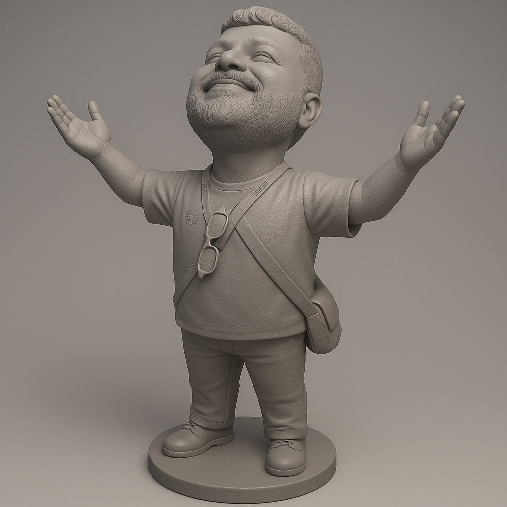 silhouette 3d printer maker-3d portrait printing_Joyful Character Figurine for 3D Printing