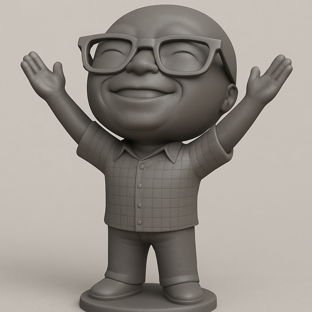 face anatomy 3d model-create 3d face model from photo_Cheerful Welcoming Character Figurine