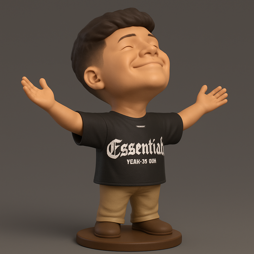 silhouette 3d printer maker-3d portrait printing_Happy Boy Figurine - Spread Positivity & Joy!