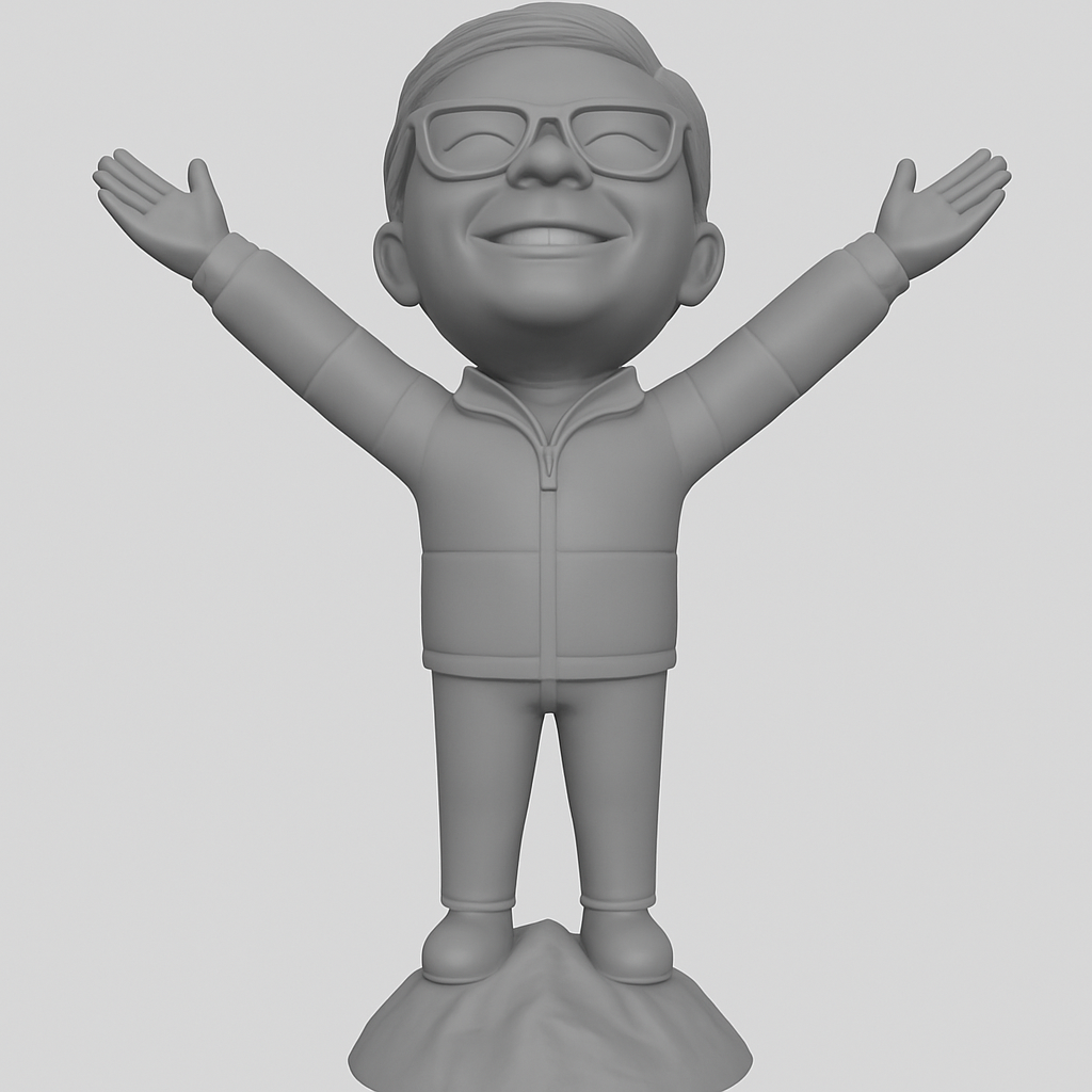 face anatomy 3d model-create 3d face model from photo_Joyful Explorer Figurine - Celebrate Success!