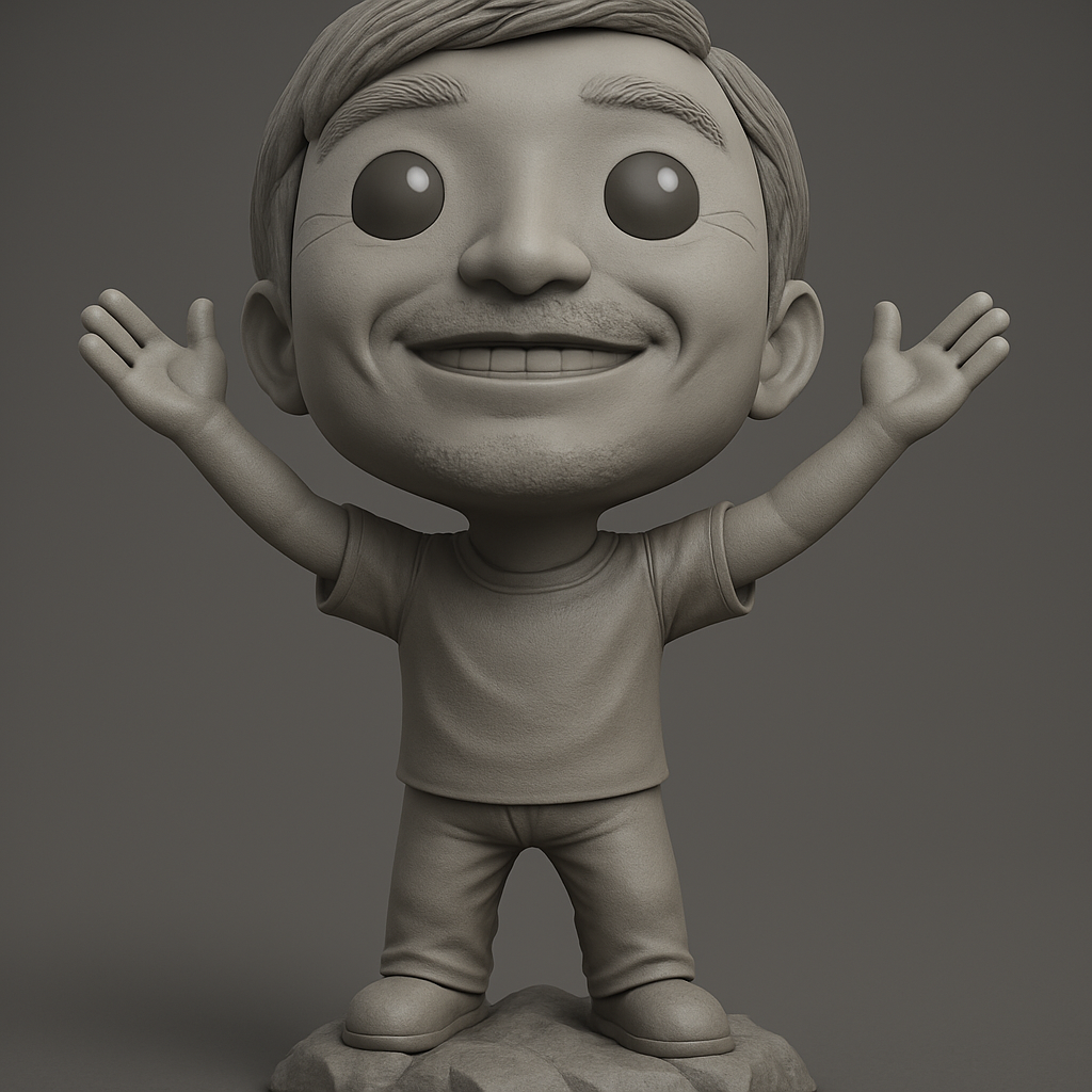 face anatomy 3d model-create 3d face model from photo_Happy Guy Bobblehead: A Joyful 3D Print
