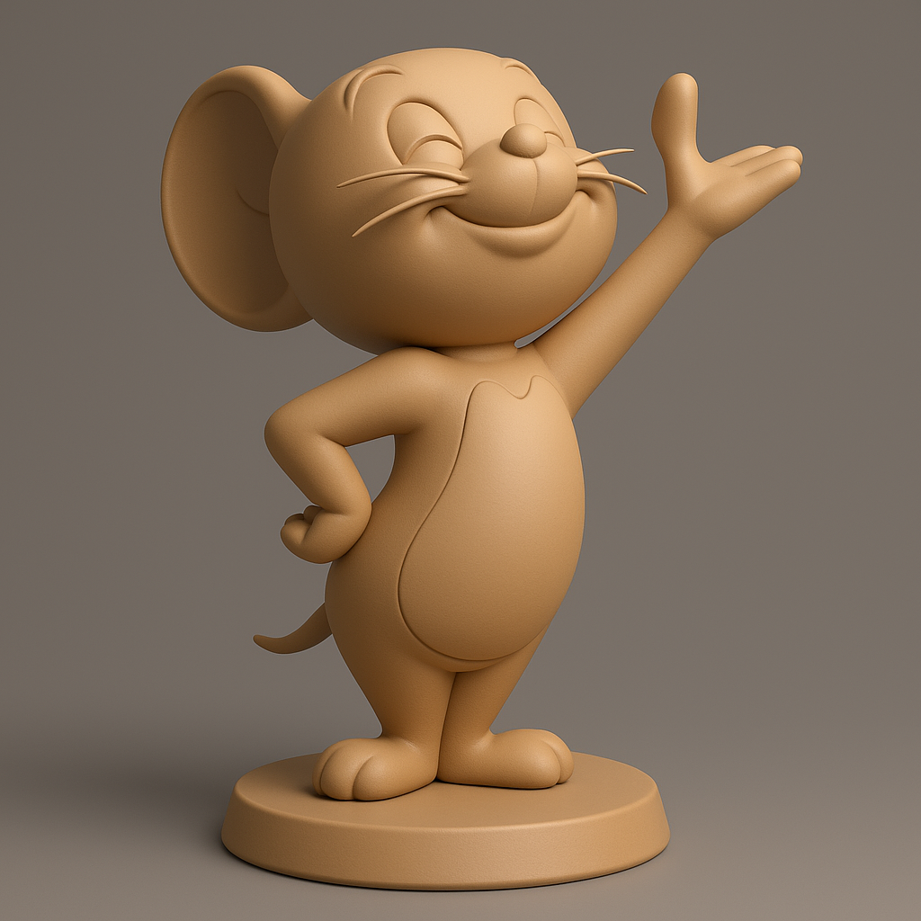 face anatomy 3d model-create 3d face model from photo_Cheerful Mouse Figurine for 3D Printing