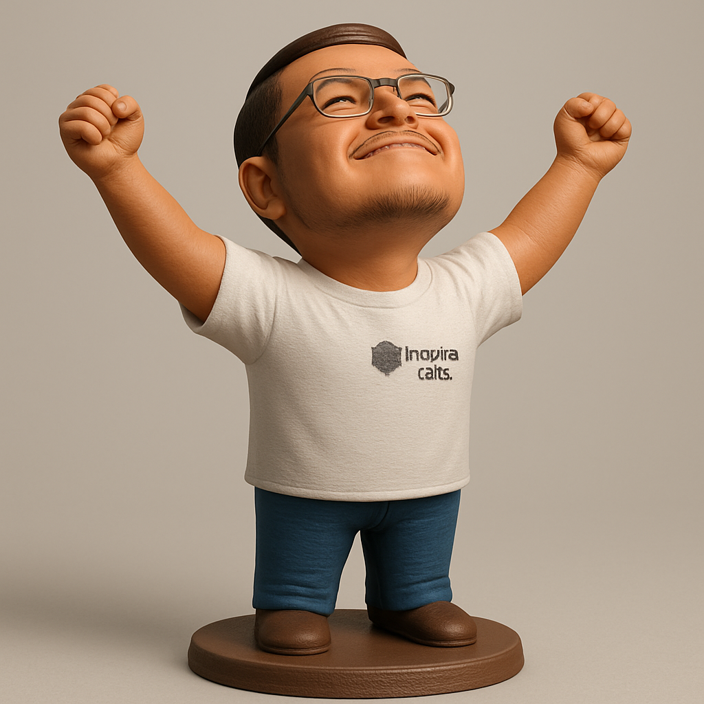 face to 3d model ai-3D portrait printing from photo_Uplifting 'Victory Pose' Desk Bobblehead