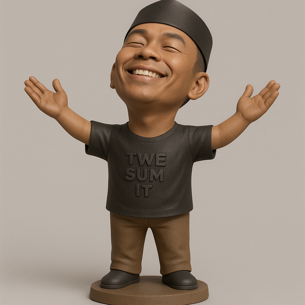 face anatomy 3d model-create 3d face model from photo_Joyful Figurine with Catchy T-Shirt Design