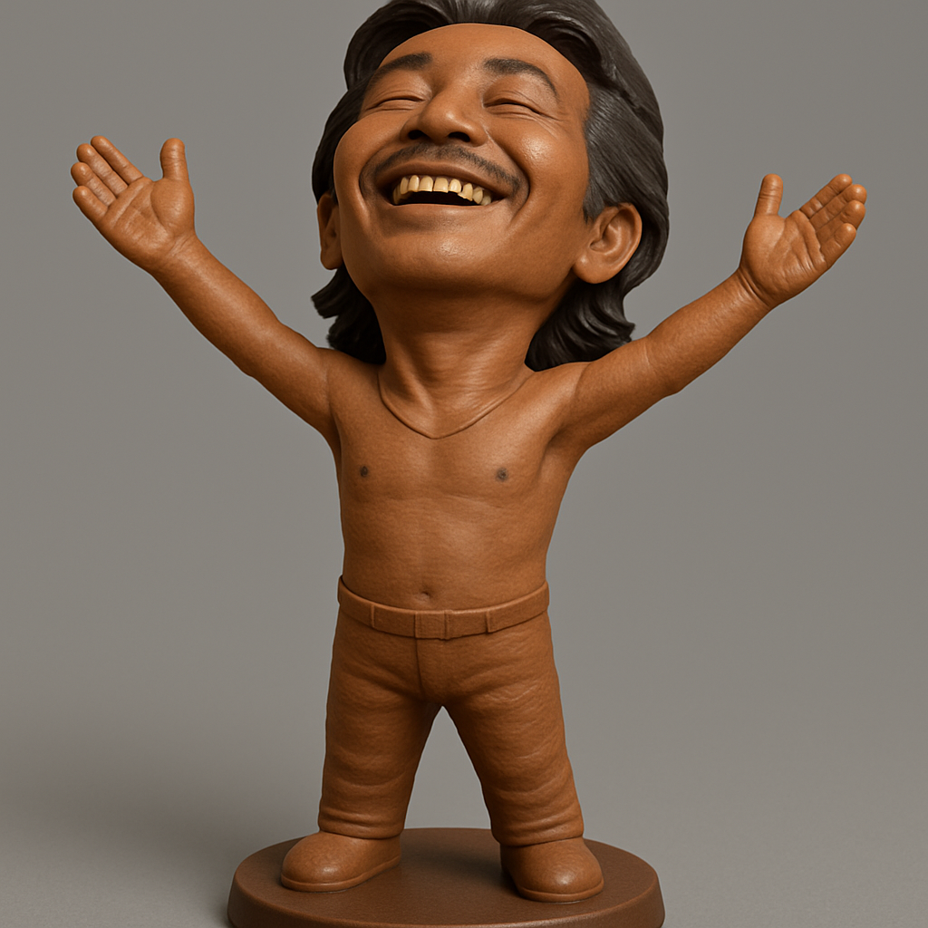 silhouette 3d printer maker-3d portrait printing_Joyful Expressive Figure for 3D Printing