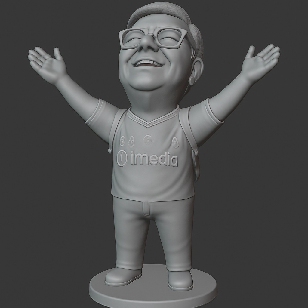 face anatomy 3d model-create 3d face model from photo_Joyful Character with Outstretched Arms