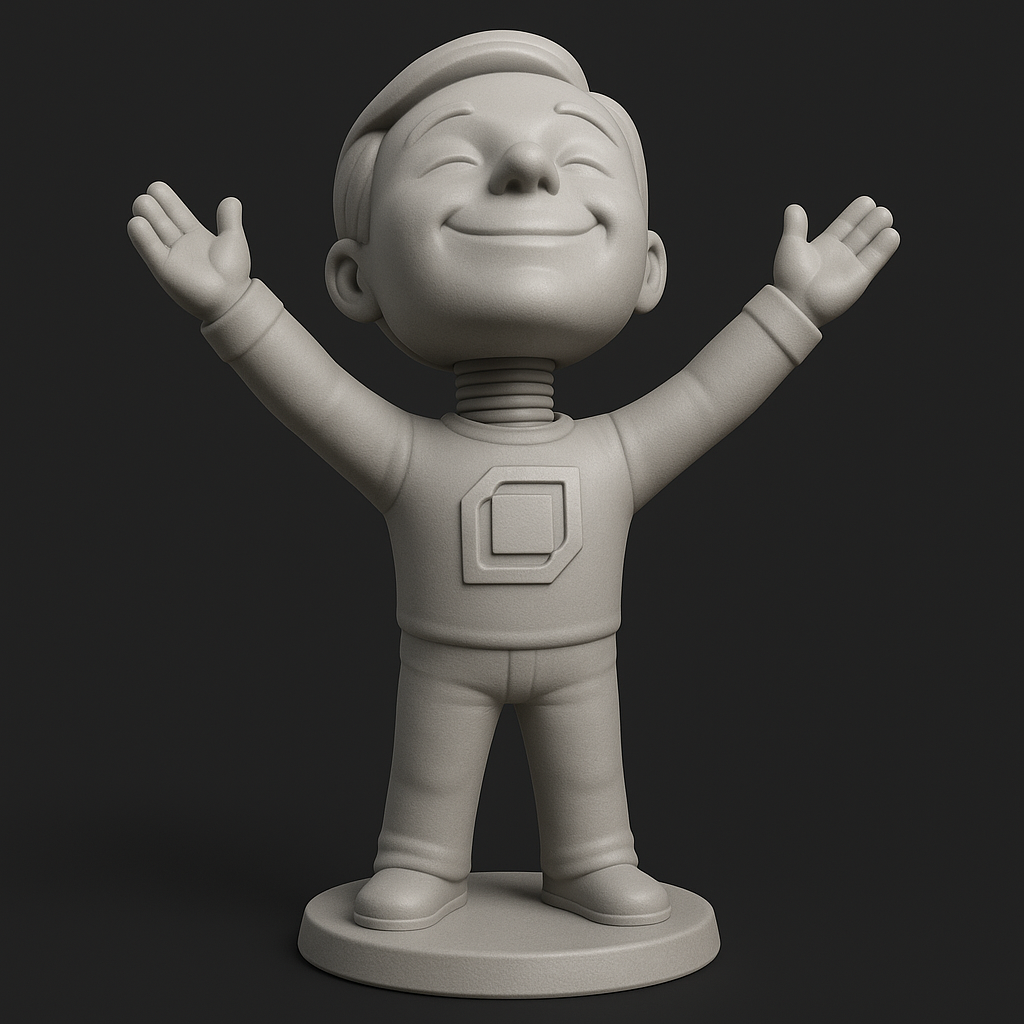 silhouette 3d printer maker-3d portrait printing_Joyful Astronaut Figurine