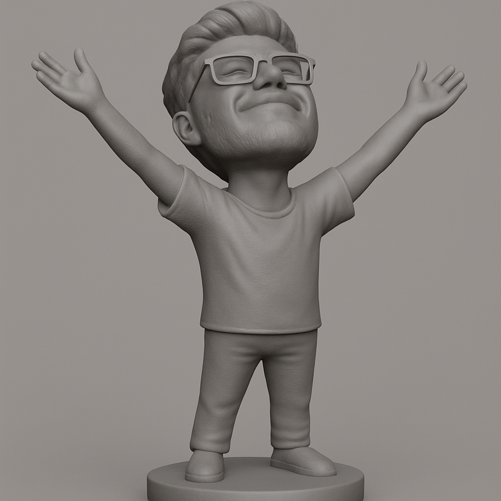 face anatomy 3d model-create 3d face model from photo_Pure Joy Figurine: Uplifting Desk Art