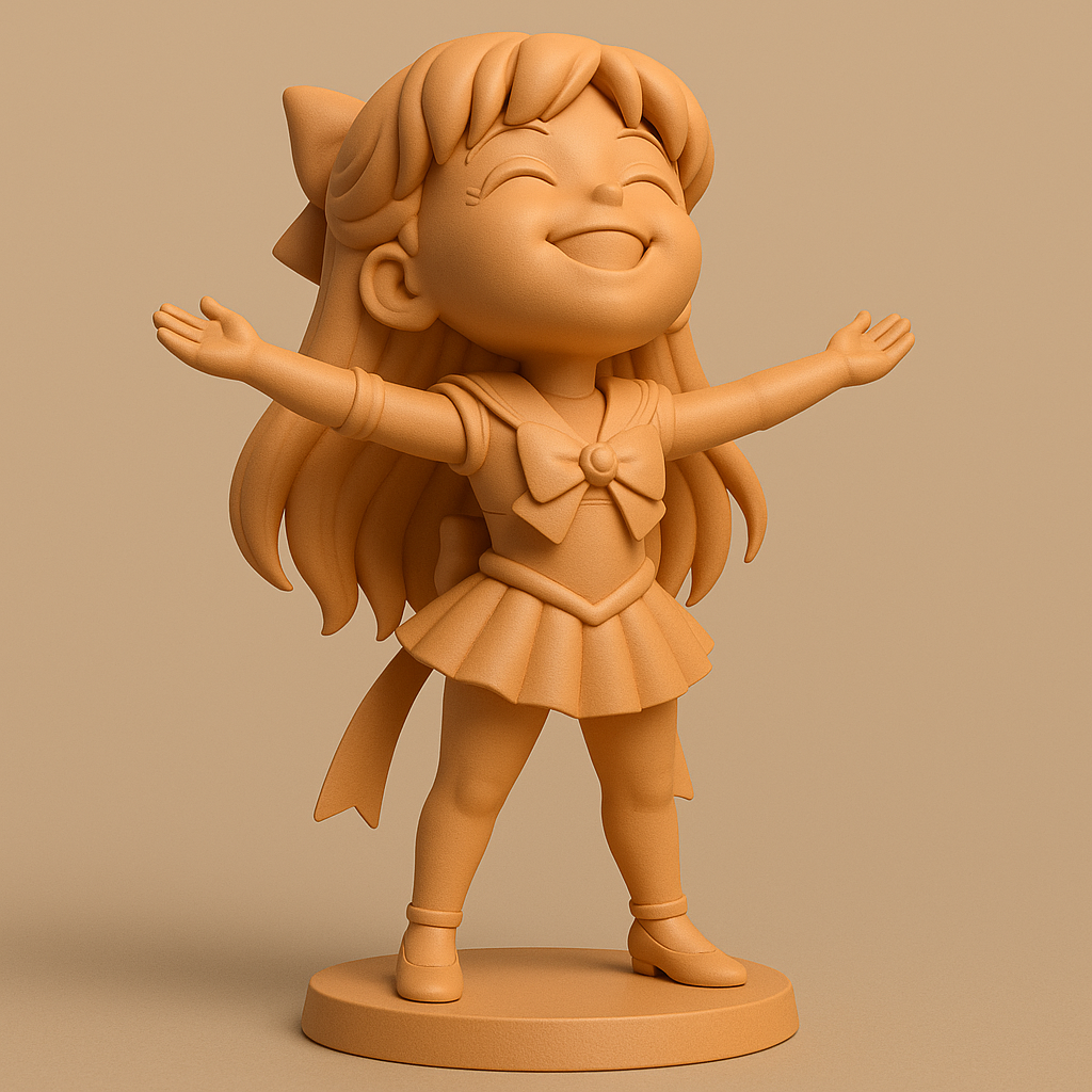 silhouette 3d printer maker-3d portrait printing_Joyful Character Figure for Printing