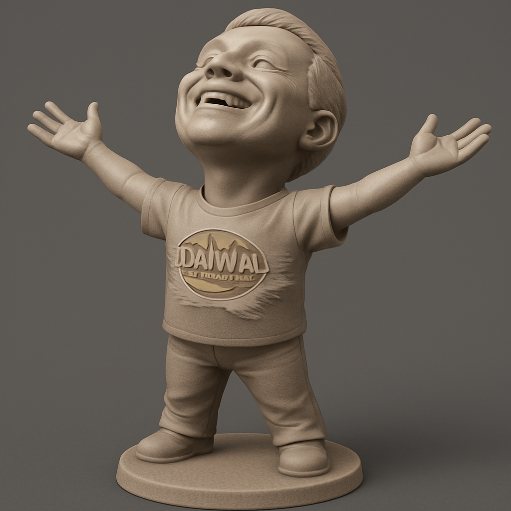 silhouette 3d printer maker-3d portrait printing_Celebrate Joy: UDAWAL Happy Man 3D Printable Figure