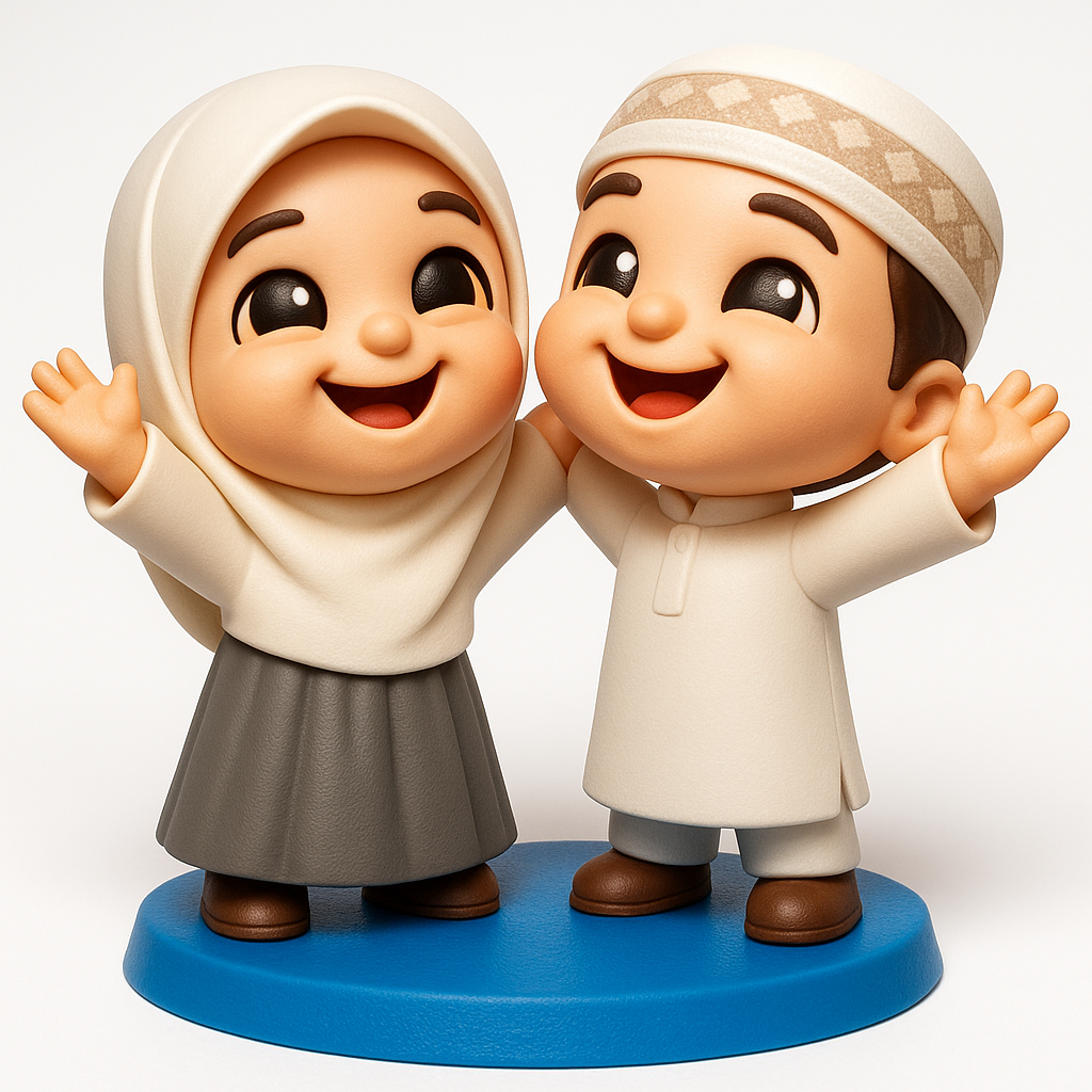 face to 3d model ai-3D portrait printing from photo_Celebrate Unity: Adorable Kids Figurine