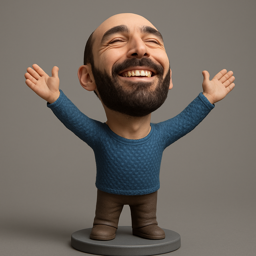 face anatomy 3d model-create 3d face model from photo_Happy Vibes Figurine: Celebrate Joyful Moments