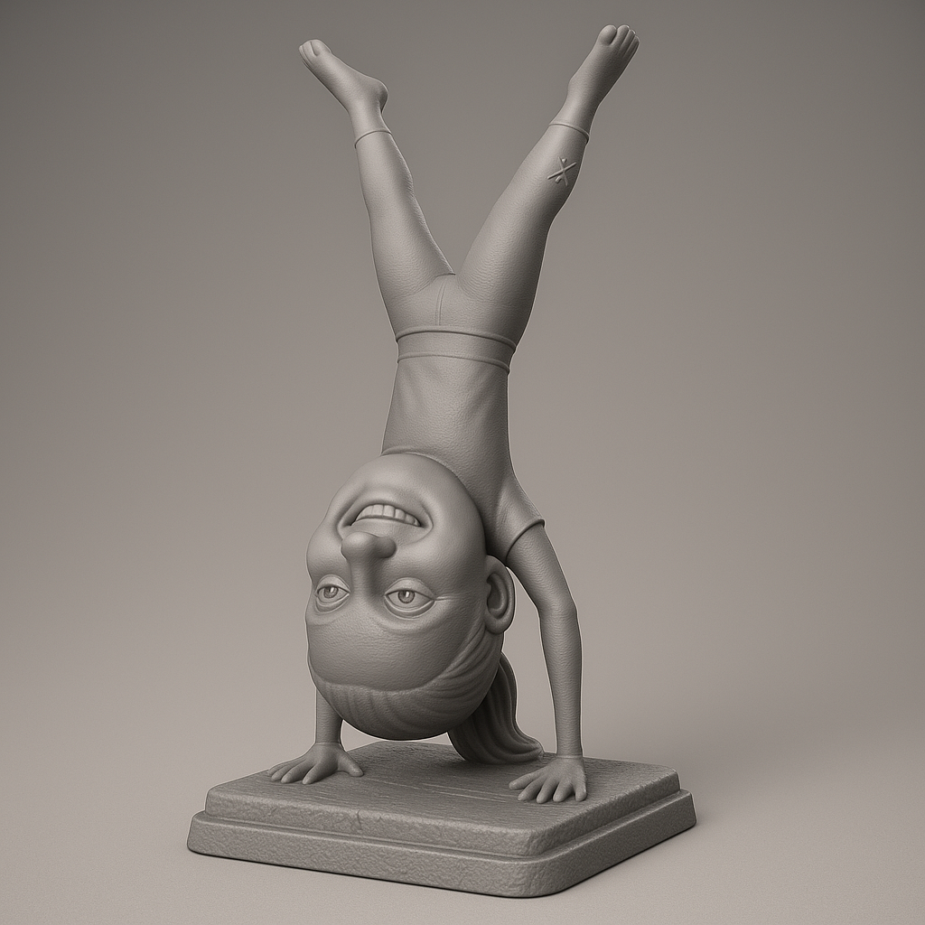 face anatomy 3d model-create 3d face model from photo_Upside Down Gymnast Figurine