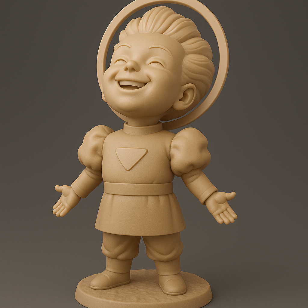 silhouette 3d printer maker-3d portrait printing_Joyful Character Figurine for 3D Printing