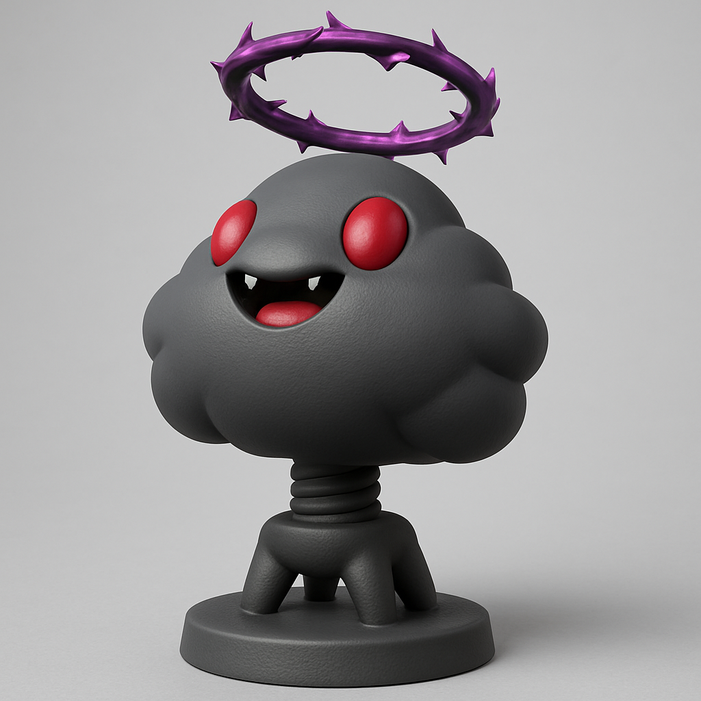 silhouette 3d printer maker-3d portrait printing_Whimsical Cloud Creature with Halo