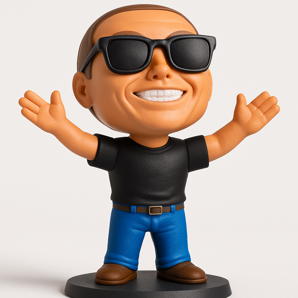 face to 3d model ai-3D portrait printing from photo_Bring Joy to Your Desk: Smiling Bobblehead Character
