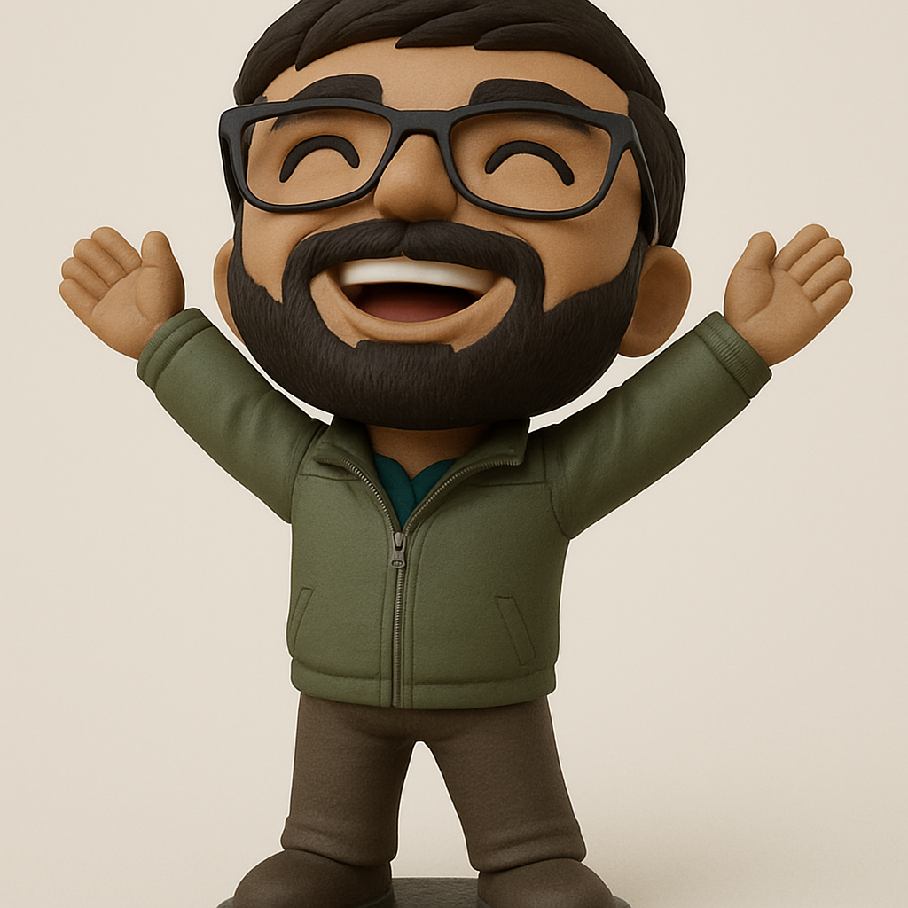 face to 3d model ai-3D portrait printing from photo_Joyful Bearded Man Figurine - Your Happy Desk Companion