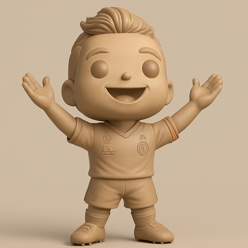 face to 3d model ai-3D portrait printing from photo_Printable Soccer Fan Figurine - Funko Style Joy