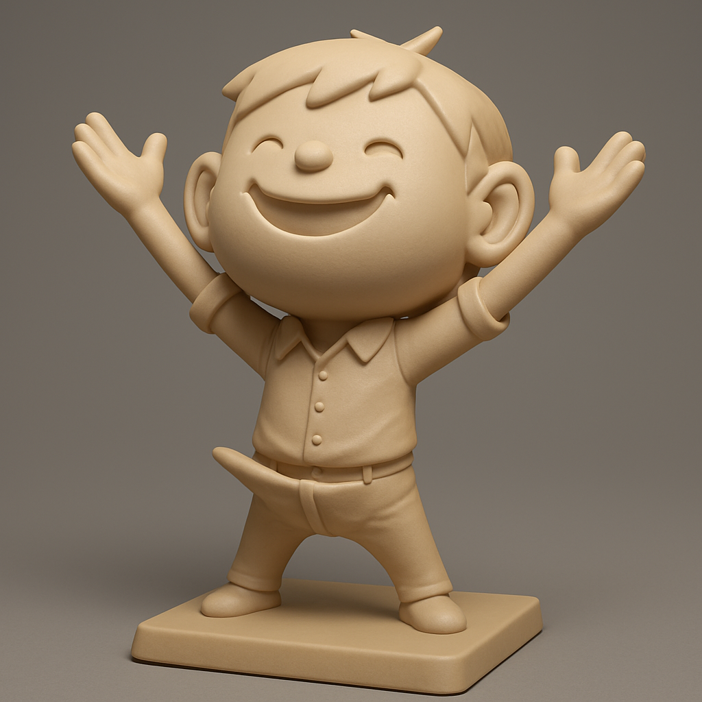 face anatomy 3d model-create 3d face model from photo_Uninhibited Joy: Expressive Cartoon Boy Figure