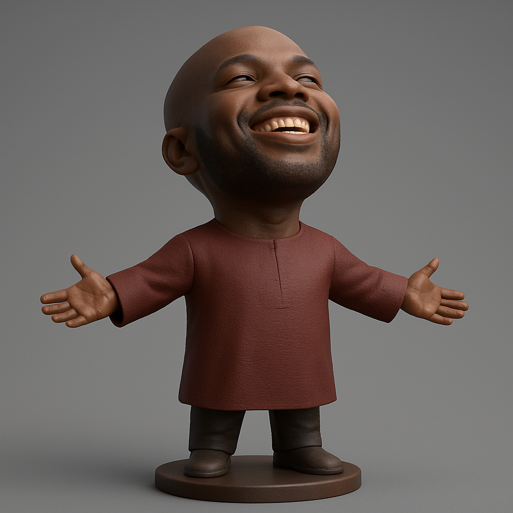 silhouette 3d printer maker-3d portrait printing_Joyful Open Arms Bobblehead - Print & Display Happiness