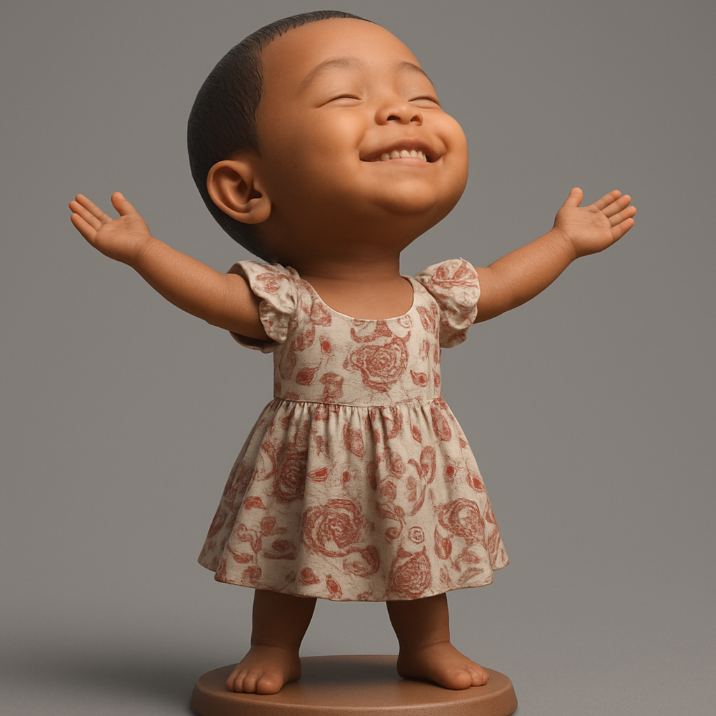 silhouette 3d printer maker-3d portrait printing_Joyful Embrace (R) Figurine: Happy Decor Piece