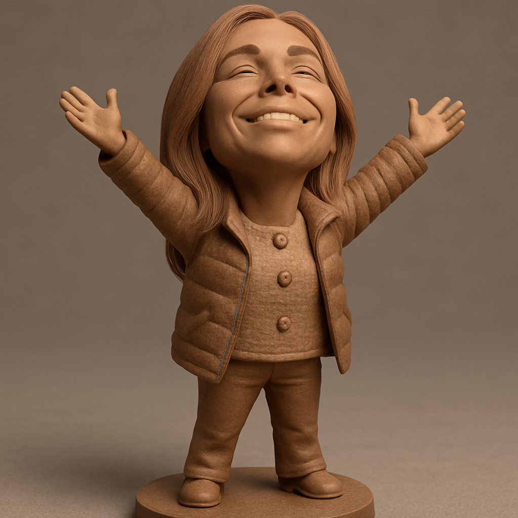 silhouette 3d printer maker-3d portrait printing_Joyful Embrace: Arms Wide Open Figurine