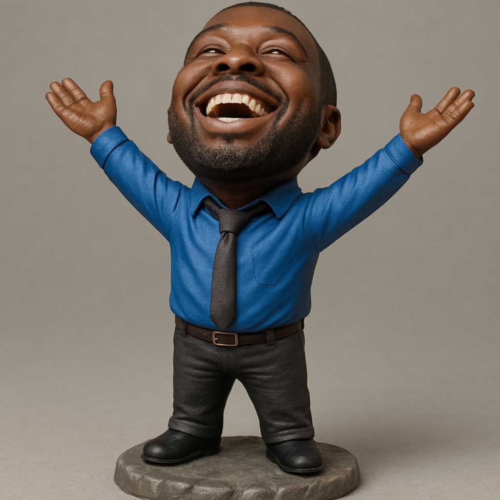 face to 3d model ai-3D portrait printing from photo_Joyful Executive Bobblehead Statue