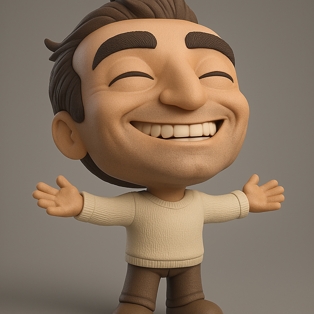 face to 3d model ai-3D portrait printing from photo_Joyful 'Open Arms' Figurine: A Warm Welcome!