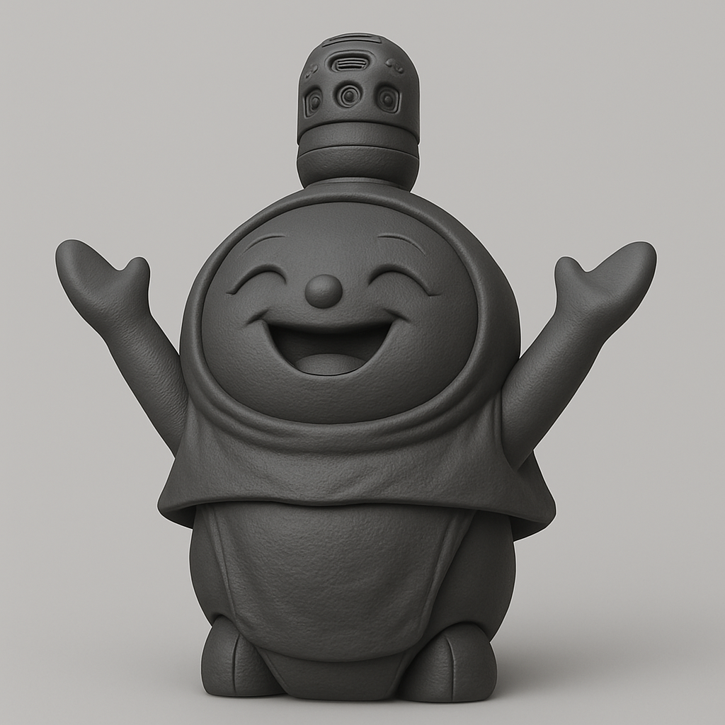 silhouette 3d printer maker-3d portrait printing_Cheerful Character with a Fun Twist