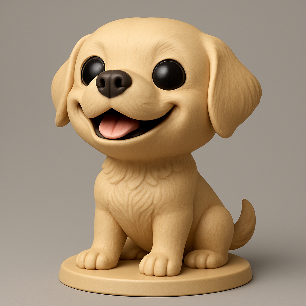 face to 3d model ai-3D portrait printing from photo_Joyful Golden Retriever Puppy - Easy Print!