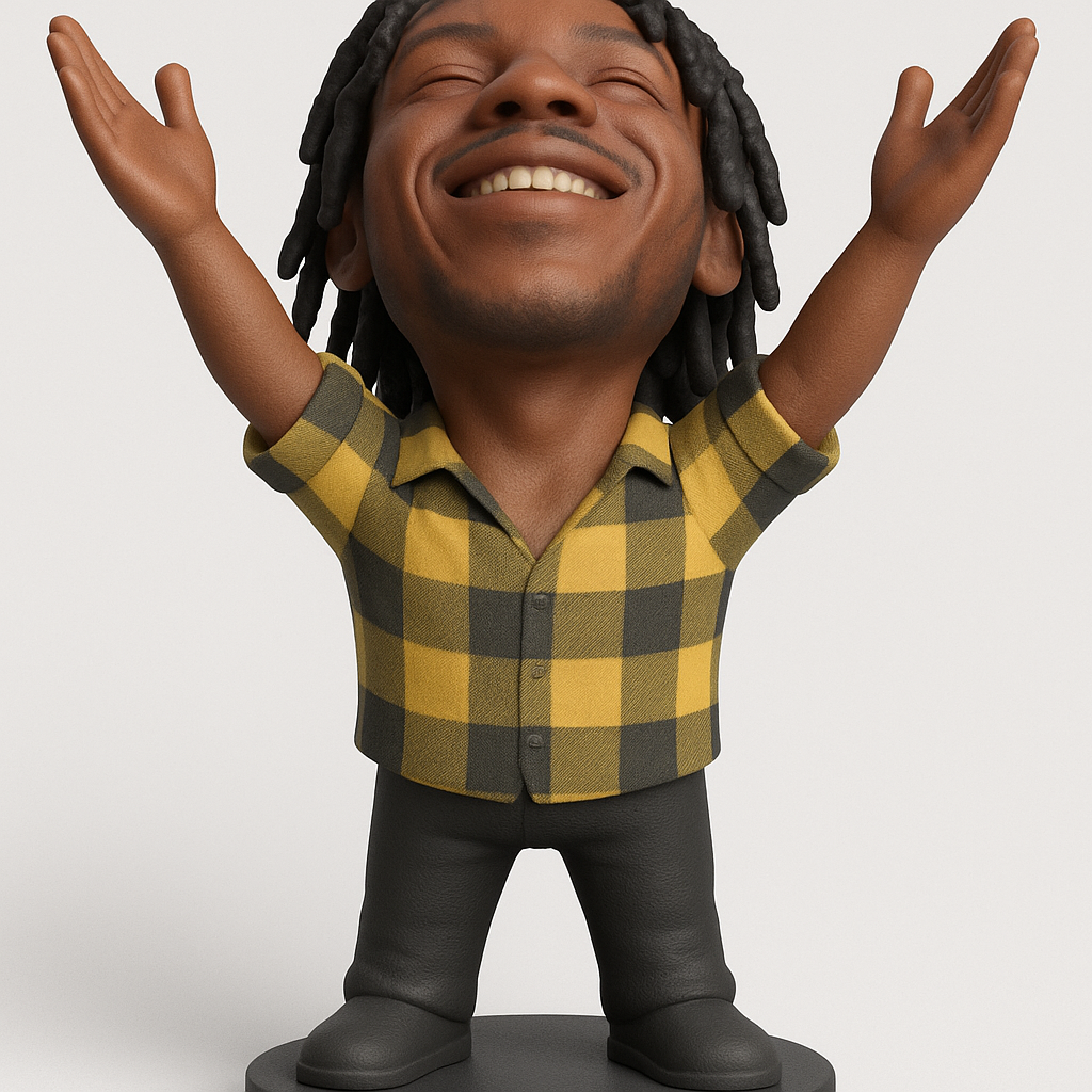 silhouette 3d printer maker-3d portrait printing_Joyful Celebratory Figure for 3D Printing