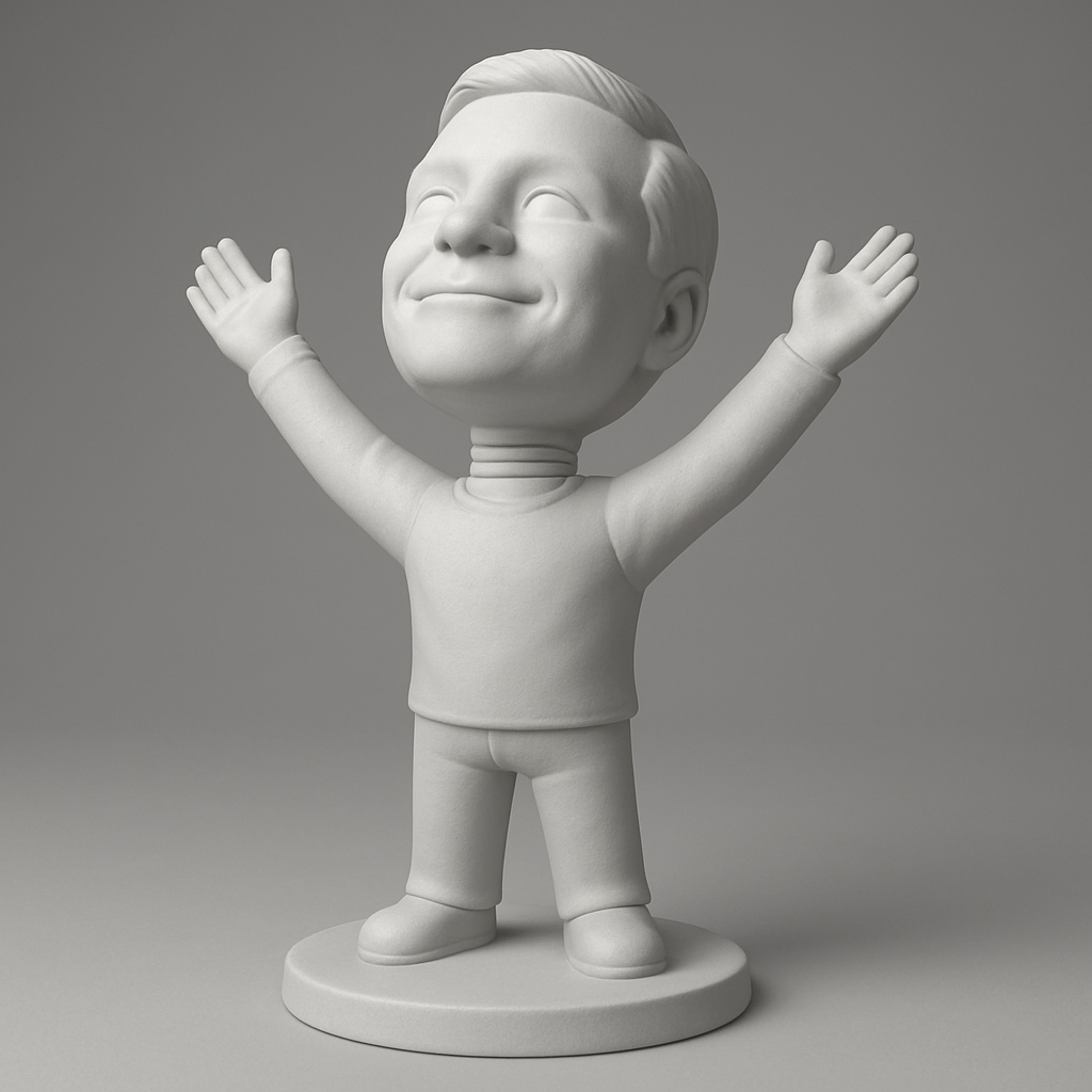 face to 3d model ai-3D portrait printing from photo_Uplifting Happy Man Figure - Spread Joy!