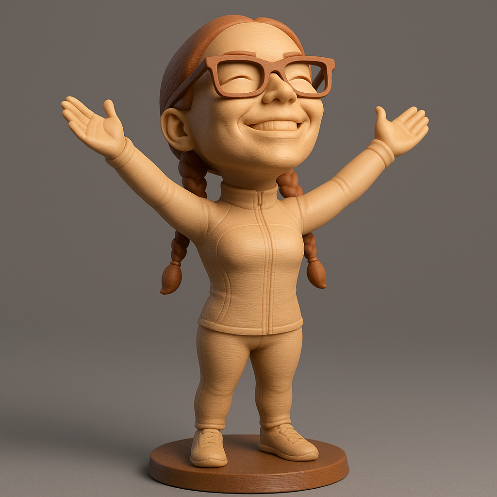 face anatomy 3d model-create 3d face model from photo_Joyful Character with Outstretched Arms