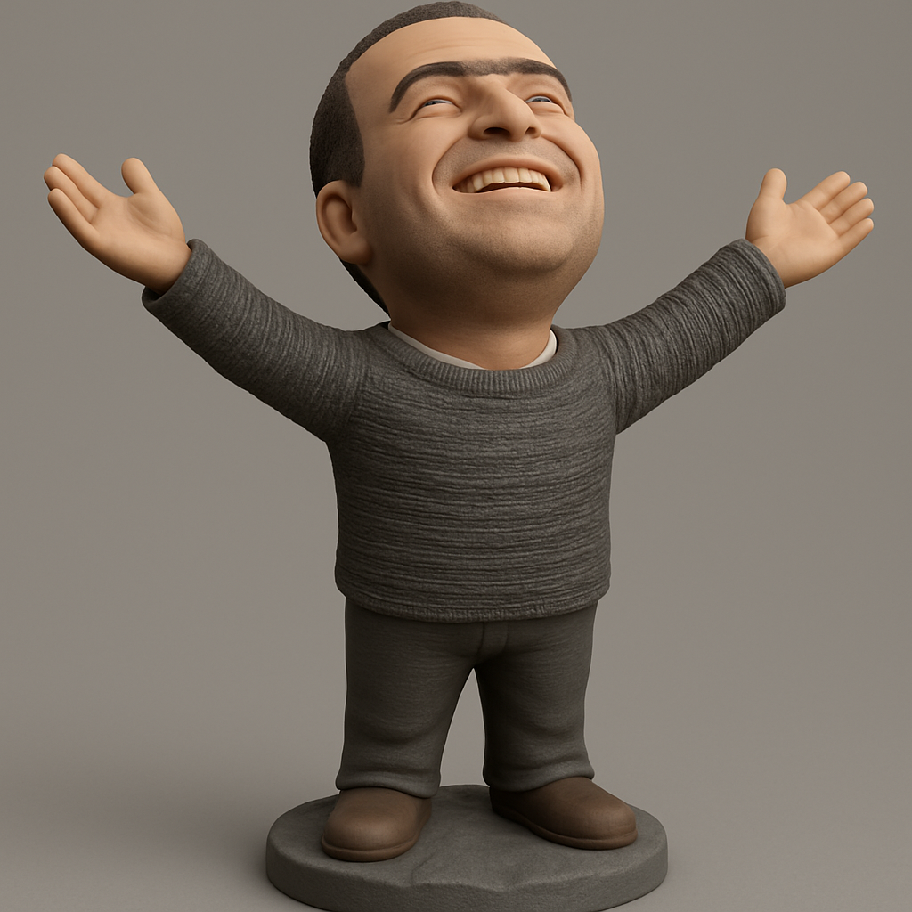 face to 3d model ai-3D portrait printing from photo_Pure Joy Figure: Embrace Happiness 3D Print