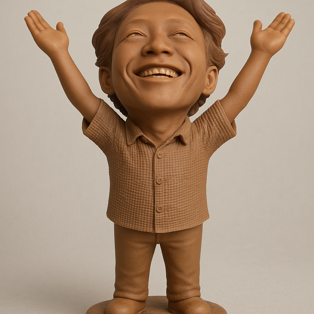 face anatomy 3d model-create 3d face model from photo_Triumphant Joy Figurine: Celebrate Every Win!