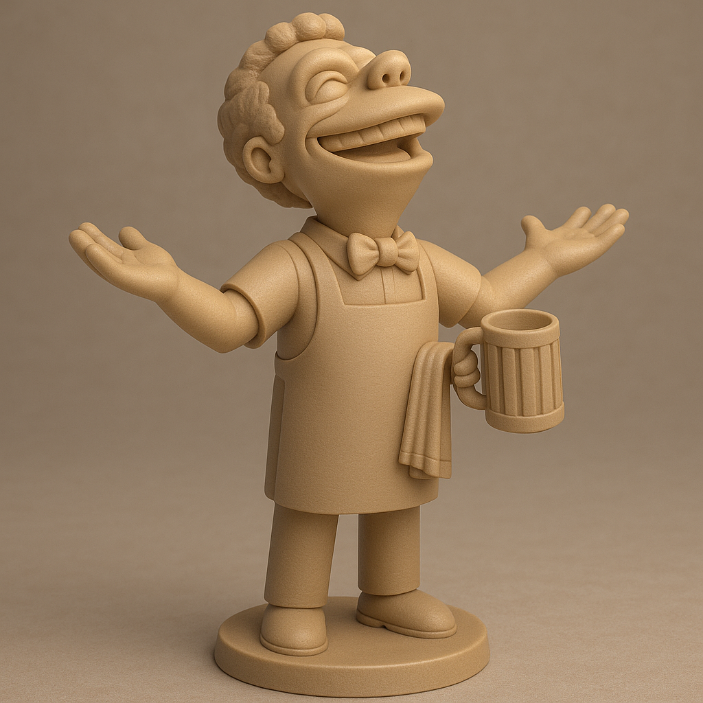 face anatomy 3d model-create 3d face model from photo_Cheerful Bartender Figurine