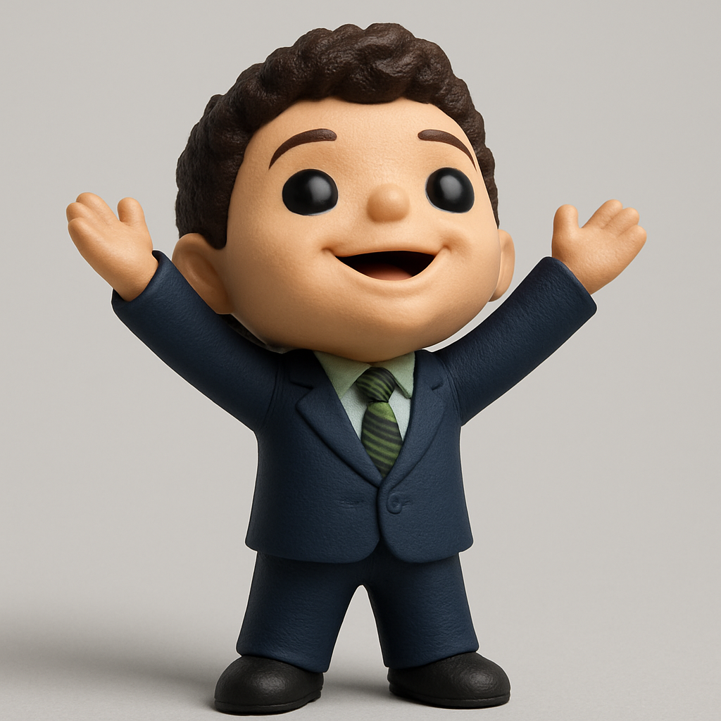 face to 3d model ai-3D portrait printing from photo_Optimistic Office Hero: Funko-Inspired Desk Buddy